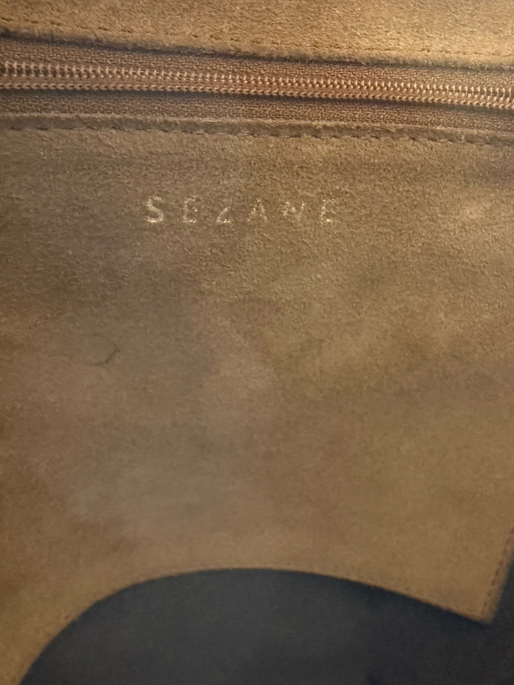 Sezane Gaby Suede Leather Oversized Tote Bag in Light Camel Brown *PROJECT BAG* - Picture 10 of 11